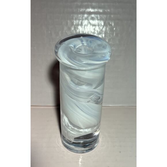 Kosta Boda White Atoll Candlestick Holder Vintage Art Glass MINT - Picture 4 of 7